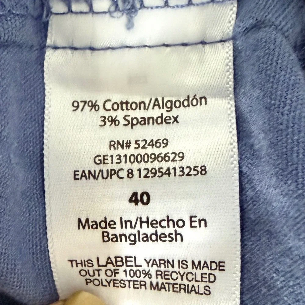 George Mens Light Blue Grey Flat Front Chino Shorts Size 40 Casual Twill Summer